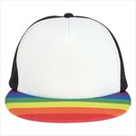 Rainbow Visor with White Crown and Black Mesh Front
